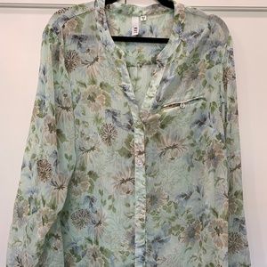 KUT Shear Foral Blouse Size 1X